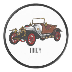 Disco De Hockey Ilustracion personalizado clásico de 1920