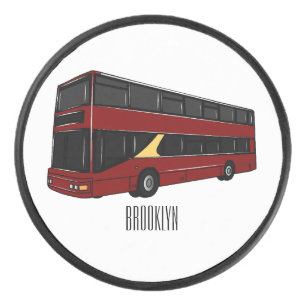 Disco De Hockey Ilustracion personalizado de bus de dos pisos