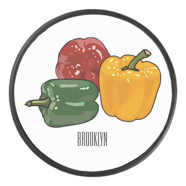 Disco De Hockey Ilustracion personalizado de Capsicum (Anverso)