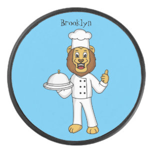 Disco De Hockey Ilustracion personalizado de chef de un bonito leó