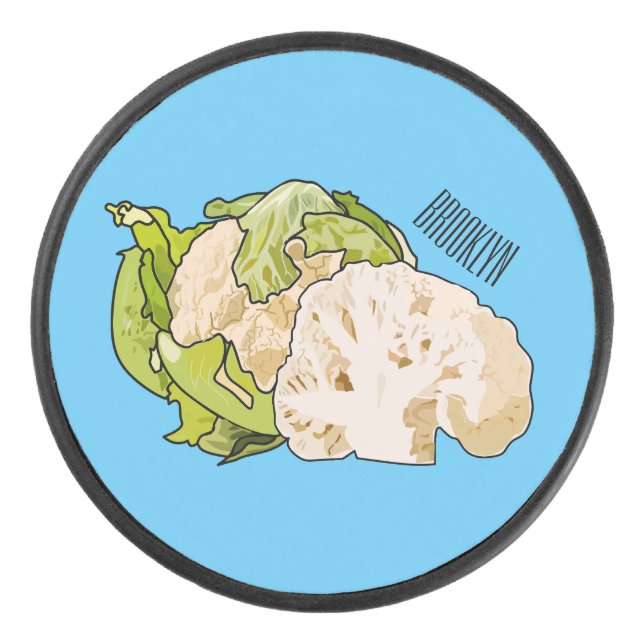 Disco De Hockey Ilustracion personalizado de coliflor (Anverso)