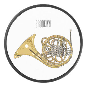 Disco De Hockey Ilustracion personalizado de cuerno francés