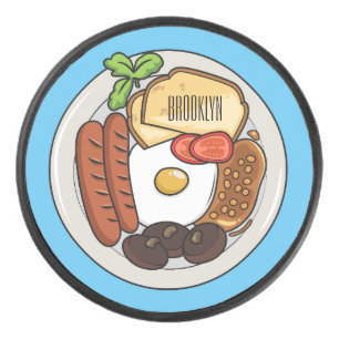 Disco De Hockey Ilustracion personalizado de desayuno inglés