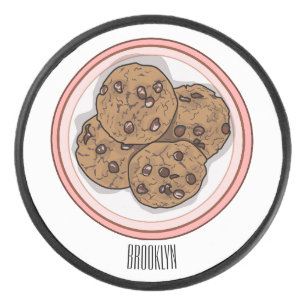 Disco De Hockey Ilustracion personalizado de galletas de chocolate