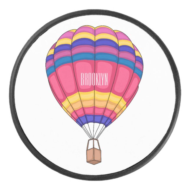 Disco De Hockey Ilustracion personalizado de globo aerostático (Anverso)