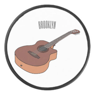 Disco De Hockey Ilustracion personalizado de guitarra acústica