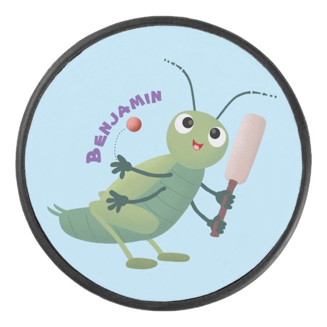 Disco De Hockey Ilustracion personalizado de insectos de cricket v (Anverso)