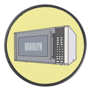 Disco De Hockey Ilustracion personalizado de microondas