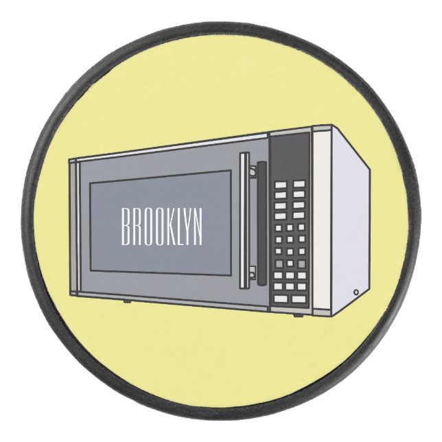 Disco De Hockey Ilustracion personalizado de microondas (Anverso)