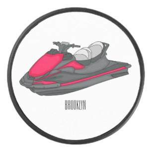 Disco De Hockey Ilustracion personalizado de moto acuática