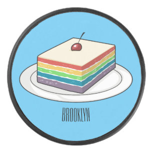 Disco De Hockey Ilustracion personalizado de pastel de arcoiris