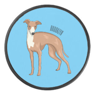 Disco De Hockey Ilustracion personalizado de perro de Greyhound