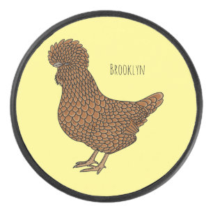 Disco De Hockey Ilustracion personalizado de pollo polaco Chamois