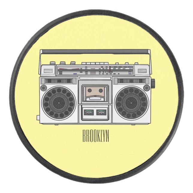 Disco De Hockey Ilustracion personalizado de radio (Anverso)