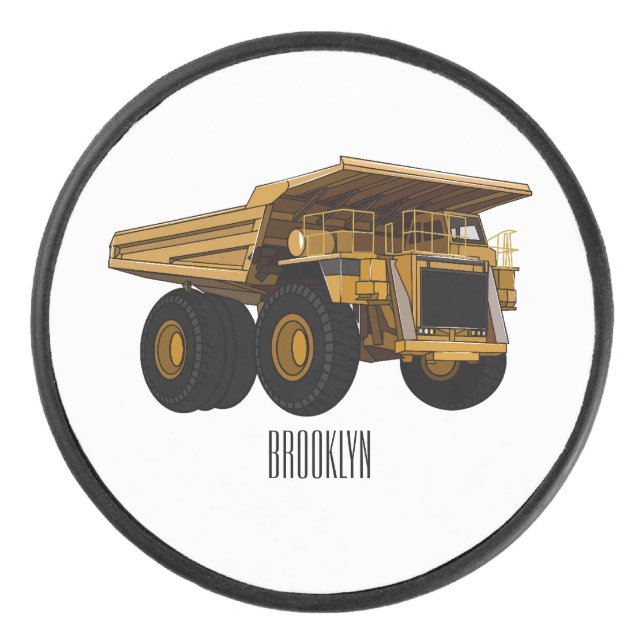 Disco De Hockey Ilustracion personalizado del camión de altura (Anverso)