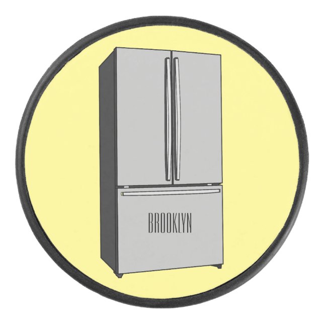 Disco De Hockey Ilustracion personalizado frigorífico de puerta fr (Anverso)