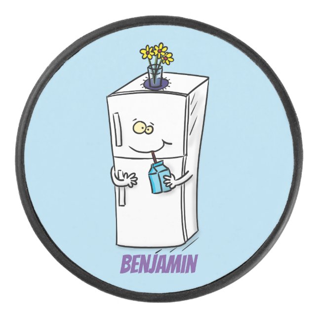 Disco De Hockey Ilustracion personalizado frigorífico divertido (Anverso)