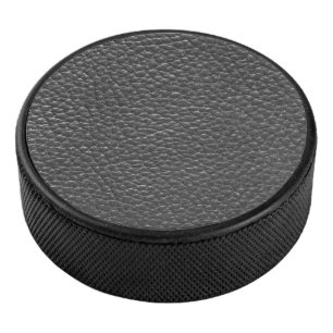 Disco De Hockey Imitación de cuero negra gastada