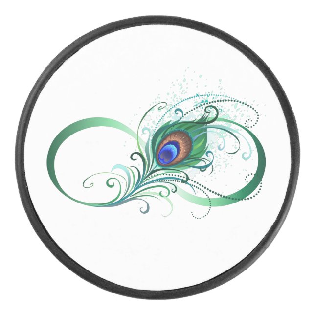 Disco De Hockey Infinity Symbol with Peacock Feather (Anverso)