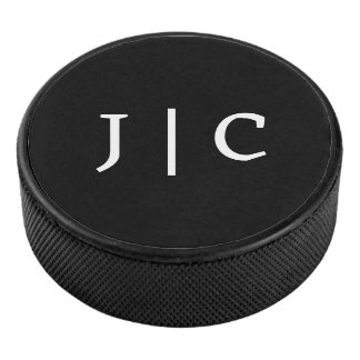 Disco De Hockey Iniciales Personalizadas Monograma Minimalista Mod