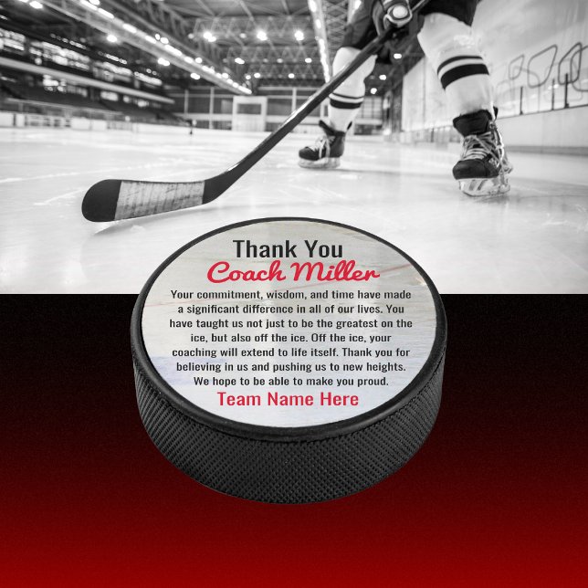 Disco De Hockey Inspirational Thank You Coach On Ice Hockey Rink  (Subido por el creador)