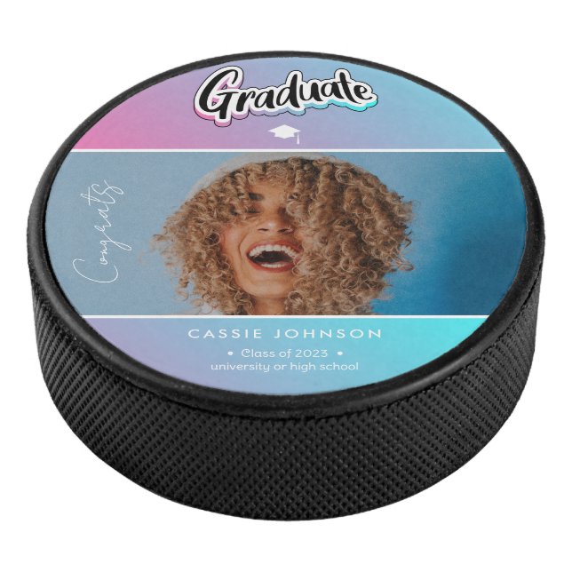 Disco De Hockey Invitación de graduación (3/4)