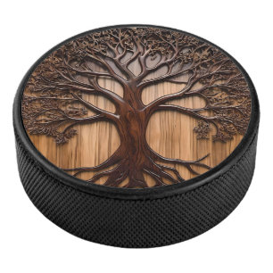 Disco De Hockey Jacaranda Tree Wood Carving,