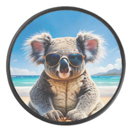 Disco De Hockey Koala en una playa de arena