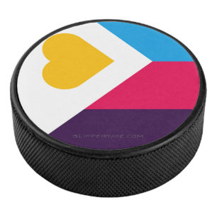 Disco De Hockey La bandera del orgullo poliamoroso tricolor de Sli