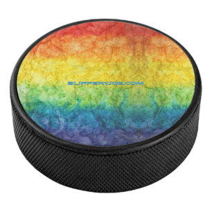Disco De Hockey La bandera teñida con efecto arcoíris de SlipperyJ