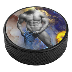Disco De Hockey La camiseta sin camisa de SlipperyJoe's Man sudoro