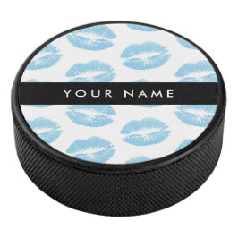 Disco De Hockey Labios azules, besos, pintalabios, tu nombre, pers