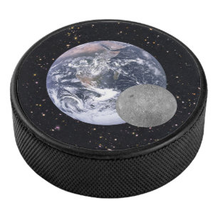 Disco De Hockey Lado oscuro o lejano del cielo estrellado lunar