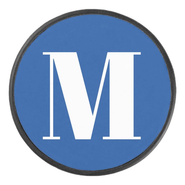 Disco De Hockey Letra profunda azul inicial monograma moderno esti (Anverso)