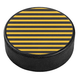 Disco De Hockey Líneas Horizontales Amarillas Negras Geométricas A