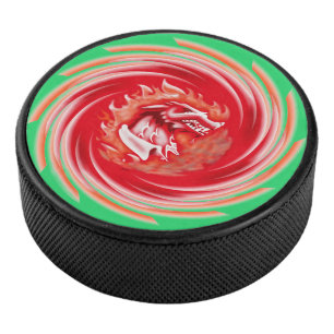 Disco De Hockey Lobo silvestre Lobo Pato de hockey verde