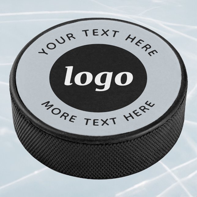 Disco De Hockey Logotipo simple con promoción de negocios de texto (Simple logo with custom text professional promotional business branding hockey puck)