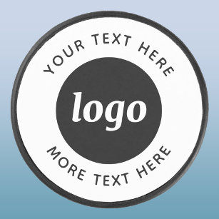 Disco De Hockey Logotipo simple con promoción de negocios de texto