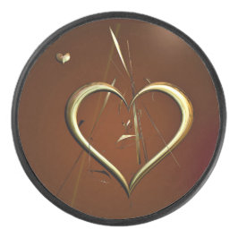Disco De Hockey Love Shards of Gold Hockey Puck