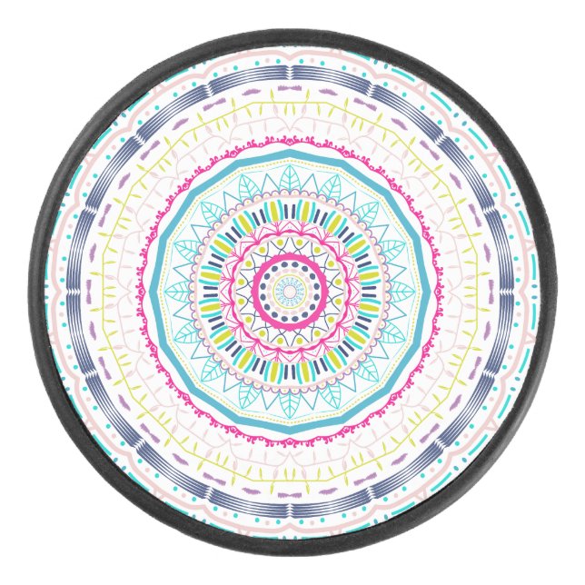 Disco De Hockey mandala colorida (Anverso)