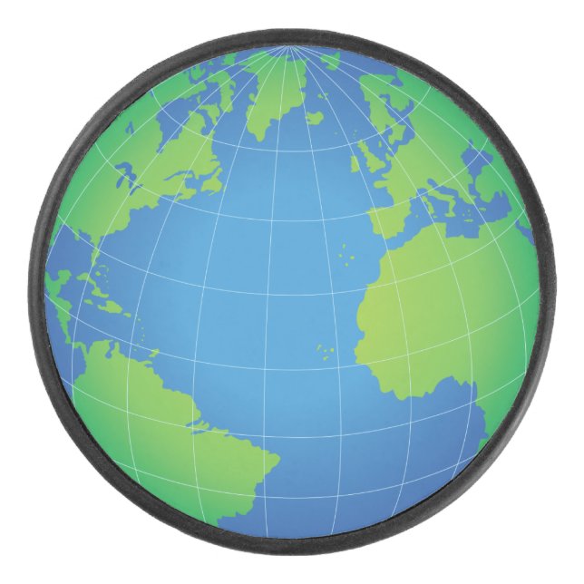 Disco De Hockey Mapa mundial del planeta (Anverso)