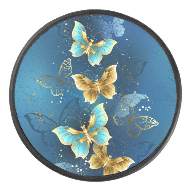 Disco De Hockey Mariposas doradas (Anverso)