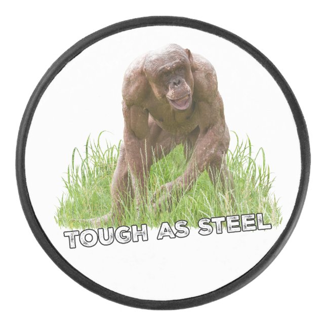 Disco De Hockey Masa De Chimpancé Sin Cabello Como Acero (Anverso)