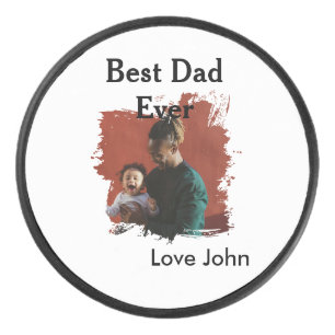 Disco De Hockey Mejor papá del mundo regalo de padre nombre simple
