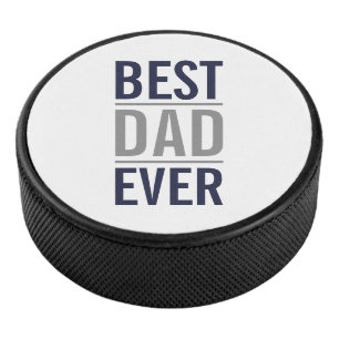 Disco De Hockey Mejor Papá Nunca   Azul marino moderno