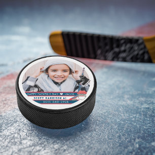 Disco De Hockey Mejor Papá Nunca   Foto manuscrita