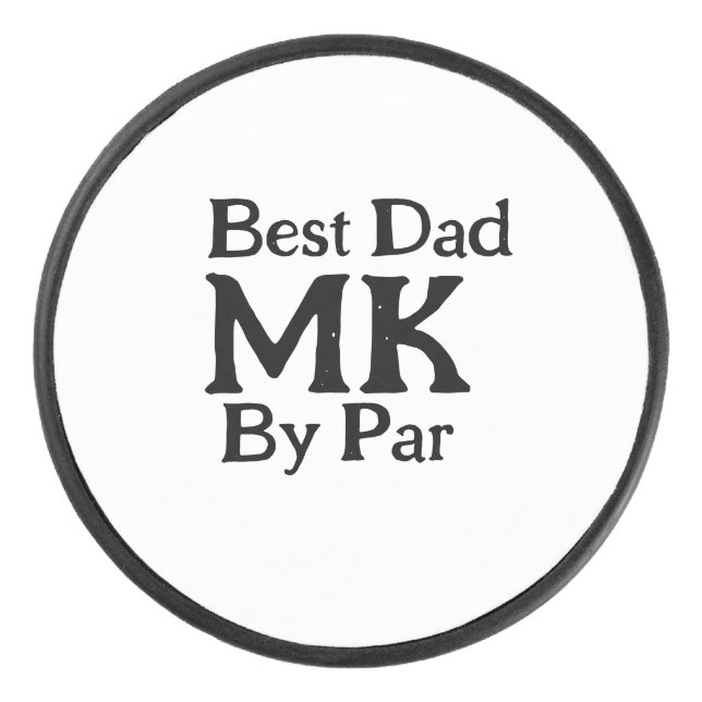 Disco De Hockey Mejor papá por par monograma simple rusti del día  (Anverso)