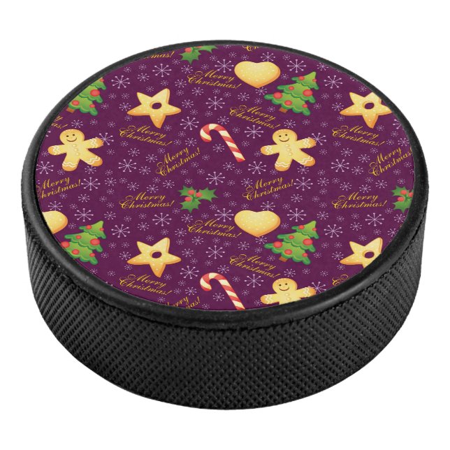 Disco De Hockey Merry Christmas Hockey Puck (3/4)