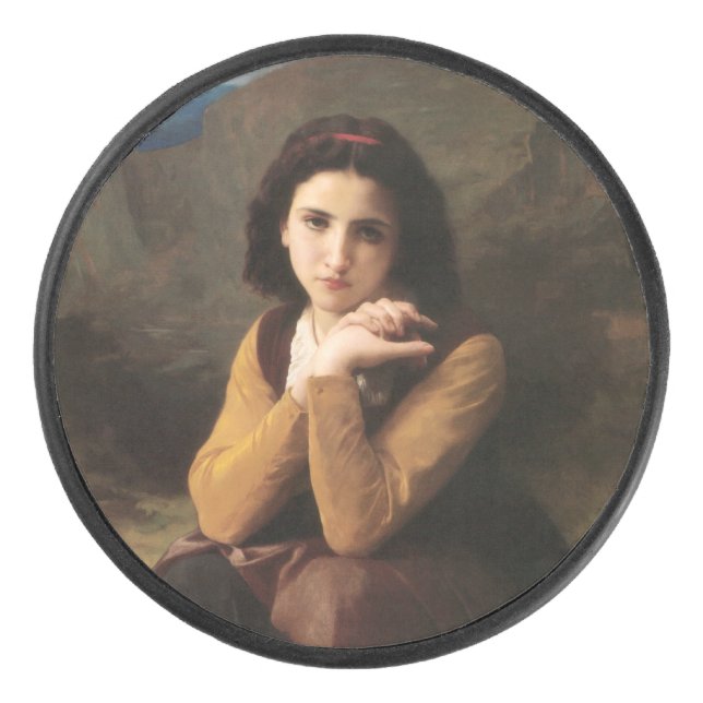 Disco De Hockey Mignon Innocence of Adolescent Chica, Bouguereau (Anverso)
