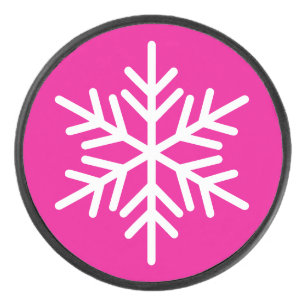 Disco De Hockey Moda festiva Copo de nieve nórdico blanco sobre ro